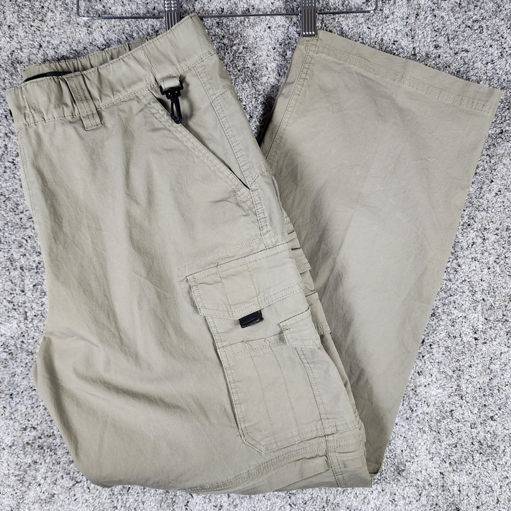 BC Clothing Convertible Pant Mens Large x 30 Khaki Zip Off Cargo Excellent